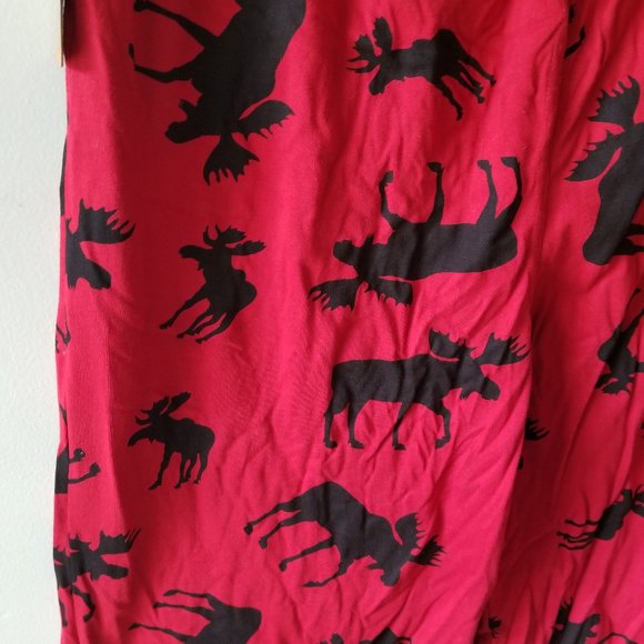 Black and Red Moose Print Lazy One Pajama Bottoms - Picture 2 of 5